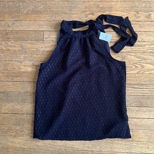 NWT J.Crew high neck blouse with tie in back